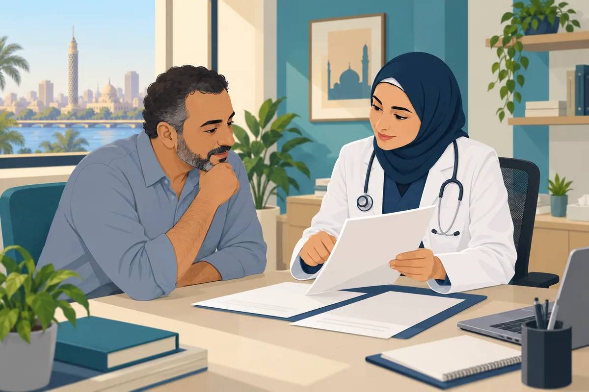 الطبيب يشرح مراحل مراجعة الملف الطبي والأسئلة المطروحة